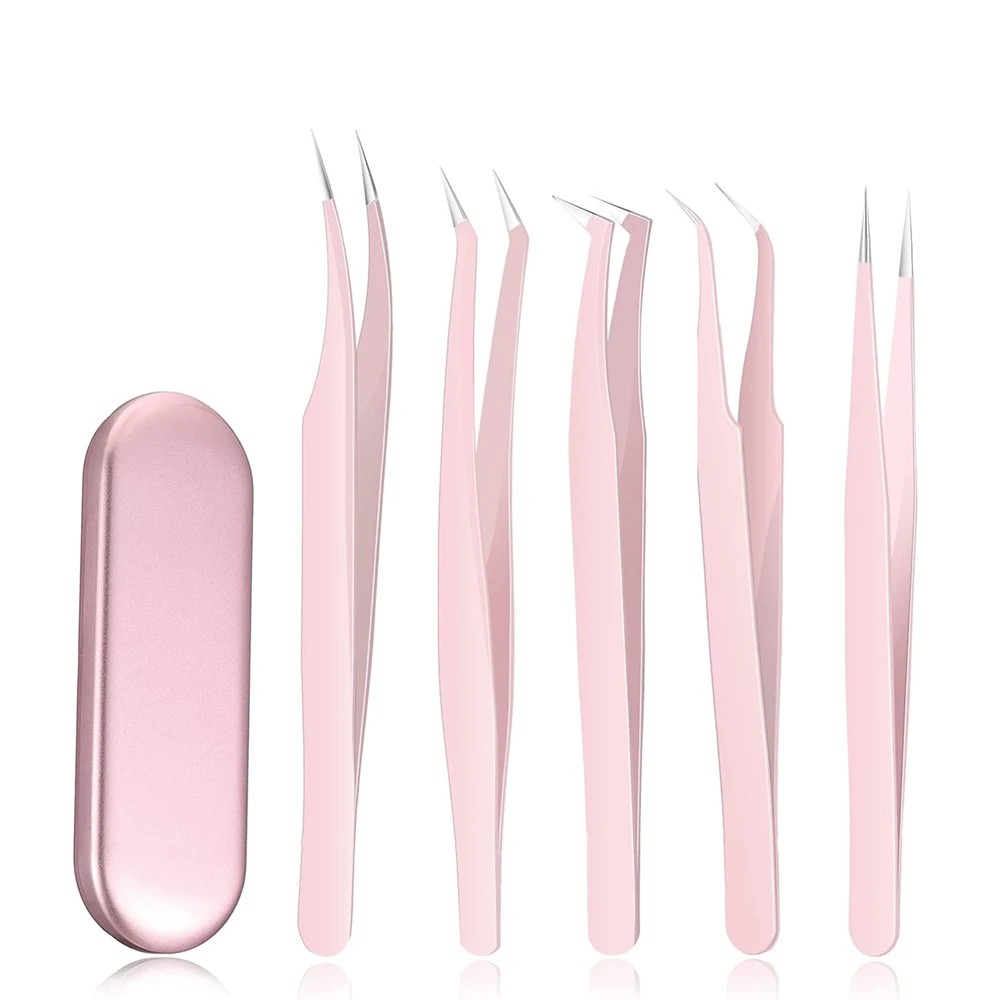 Eyelash Extension Tweezer Kit Color Golden Tip With High Quality