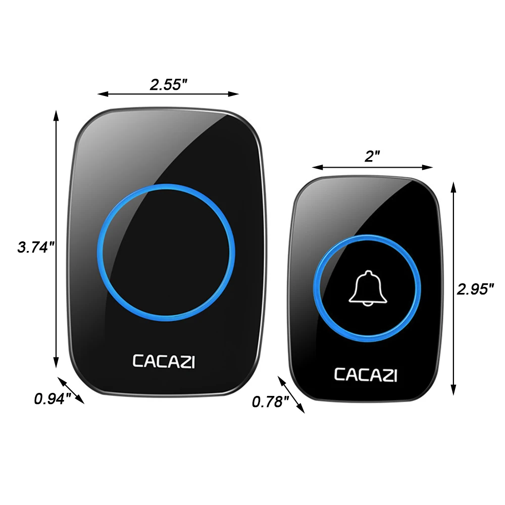 Беспроводной дверной звонок в комплекте штепсельный приемник пейджер для пожилых людей водонепроницаемая кнопка диапазон работы 1000 футов 5 уровней громкости 60