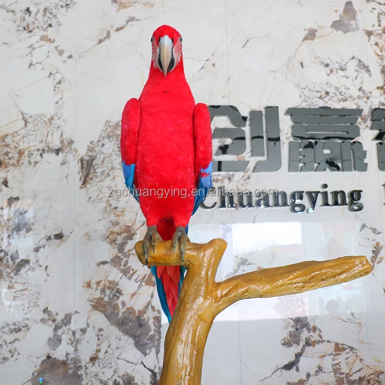 Decorative Mascot Speaking and Moving Robotic Simulation Animatronic Parrot Model