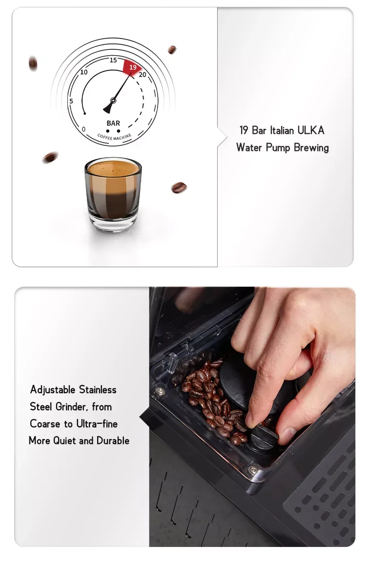 New Design Screen Espresso Coffee Selfcleaning Fully Commercial