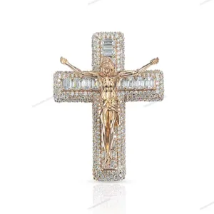 Custom Made Silver Moissanite Jesus Pendant Fully Iced Out Hip Hop Jesus 3D Pendant Daily Wear Pendant Jewelry For Men And Women