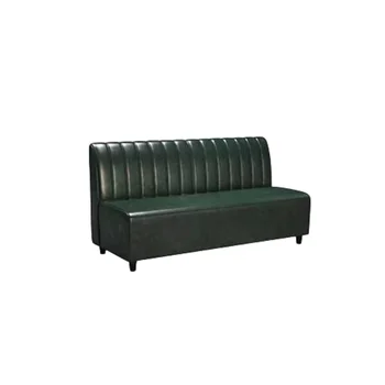 Dark Green All Leather Upholstered Booth