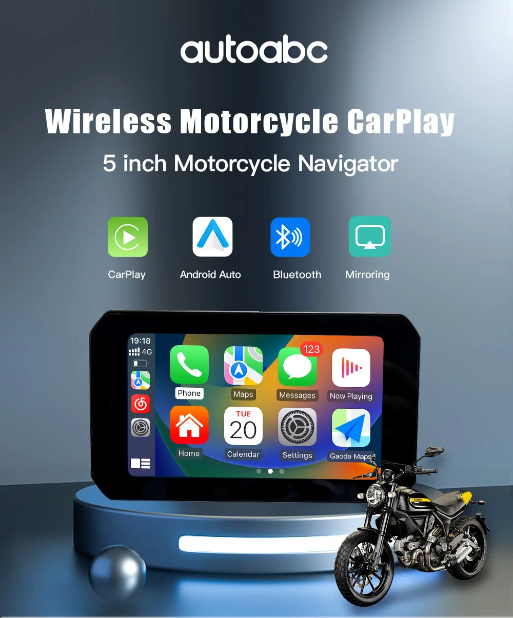 Autoabc Android Portable Gps Navigation Maps Gps Motorcycle 5 Inch