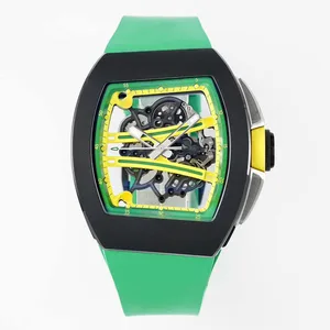 High-quality Business Classic Men's Mechanical Watch Black Ceramic case Skeletonized Design  Finish Waterproof Automatic Watches