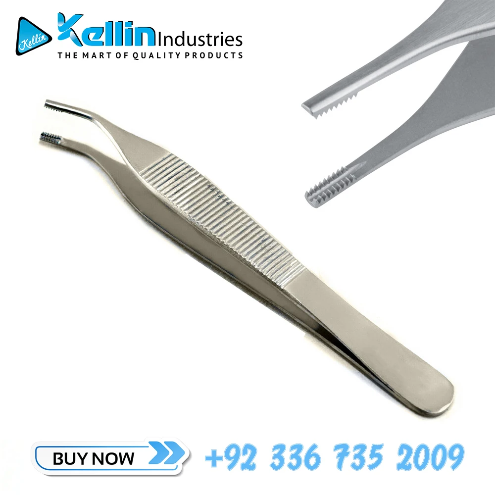 Adson Brown Tissue Forceps Titanium Straight Teethed 7x7 Flat Handle
