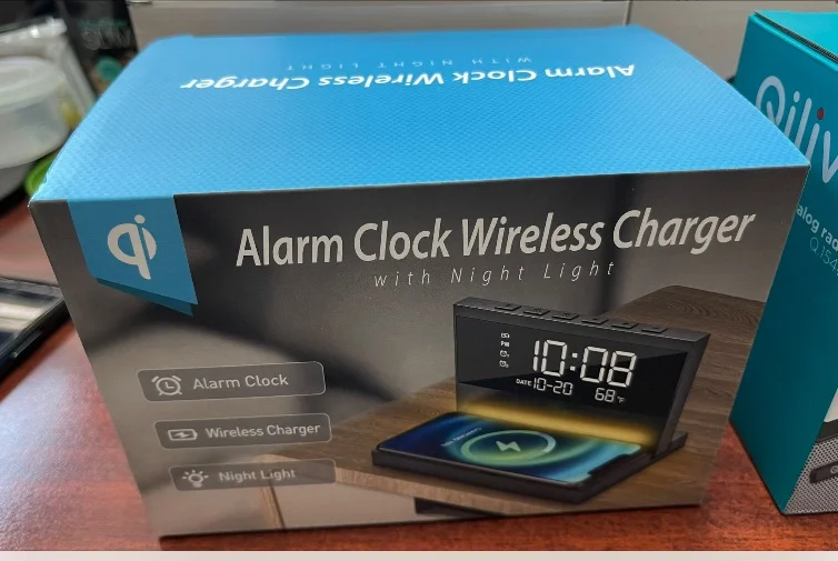 15w Wireless Charger Alarm Clock With Night Light Buy Alarm Clock