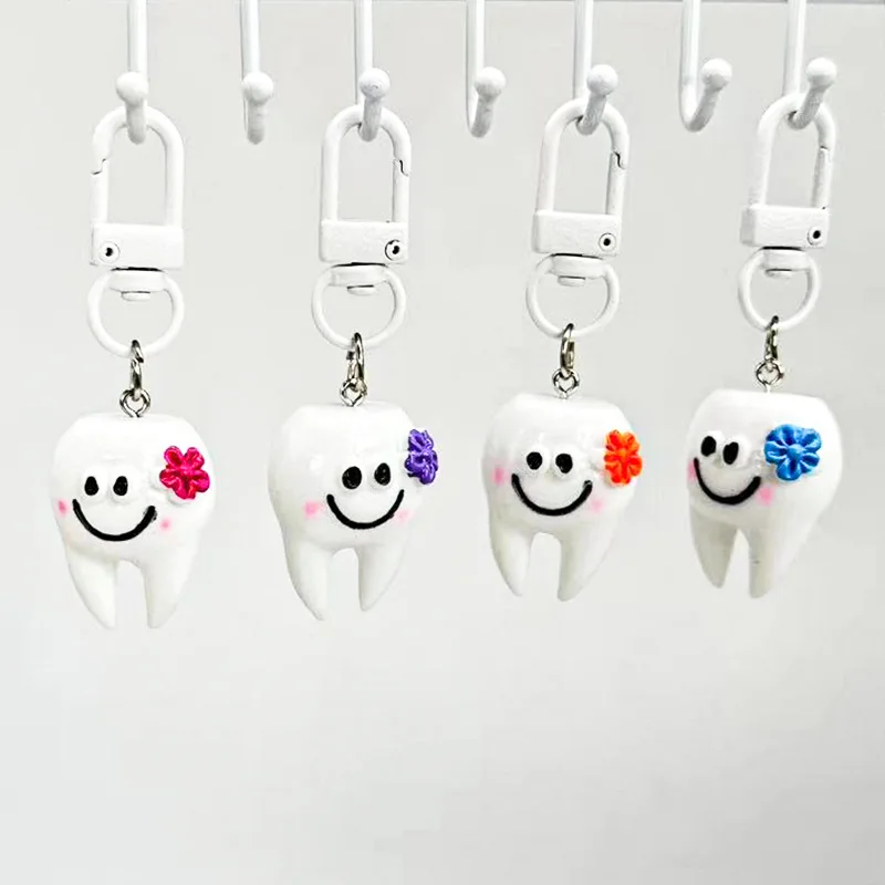 Promotional Cute 3d Simulations Cartoon Teeth Shape Keychain Resin ...