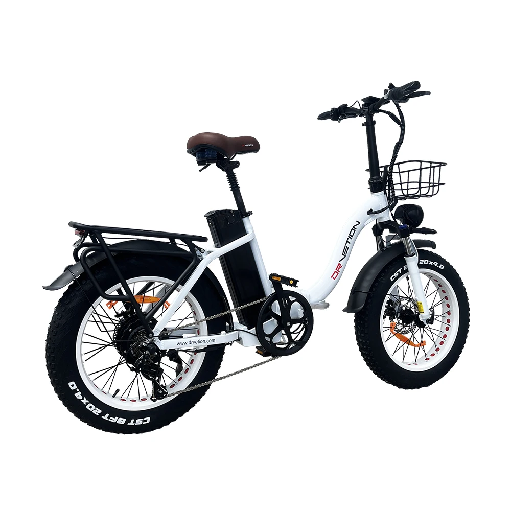 DrVetion CT20 Electric Fat Bike 48V 750W up to 45km/h 250W Rear Hub Motor Aluminum Frame 60km Range