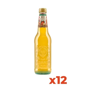 Galvanina Italian Organic Peach Iced Tea Premium Quality 355ml Glass Bottles 12 Bottles/Carton