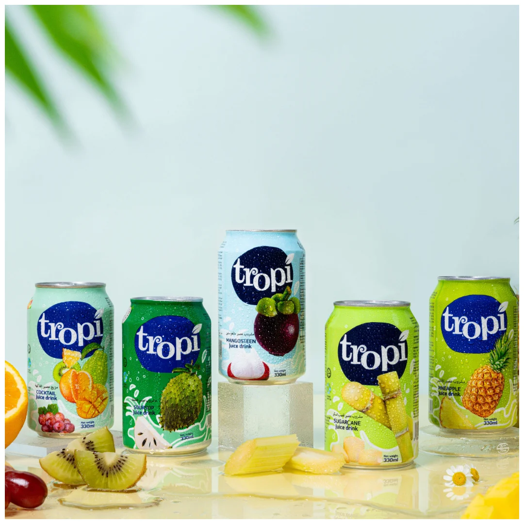 Tropi Fruit Juice Made in Vietnam - Natural Fresh Drink 330ml Canned Wholesale Price/Private Label Accepted
