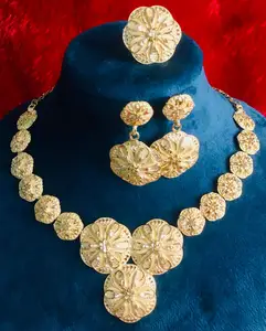 DDP Best-Selling 24K Gold Plated Ethnic Jewelry Set Classic Style for Weddings Engagements Parties for Gifts France USA World