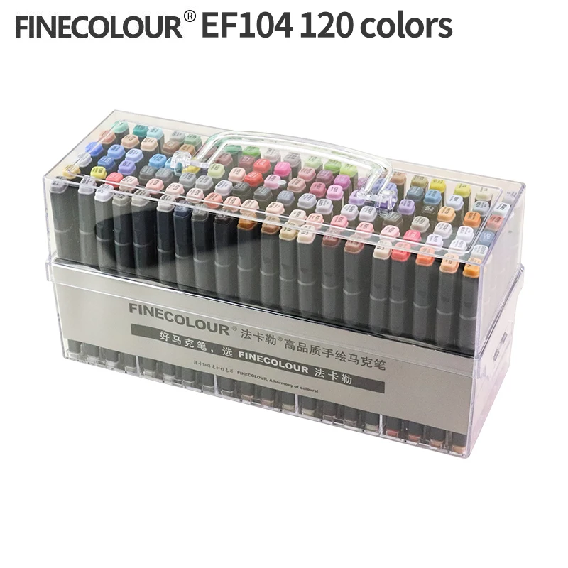 Finecolour 120 Colours EF100 EF101 EF102 EF103 EF104 Alcohol Based  Refillable Sketch Brush Art Markers Pen Set