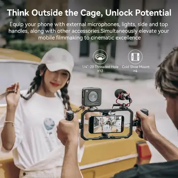 Universal Quick Release Phone Cage Aluminium Alloy Magnetic Smartphone Video Rig Support 4299 detail image