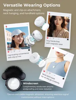 SMALLRIG S60 Wireless Microphone (White/USB-C Version) 4706 detail image