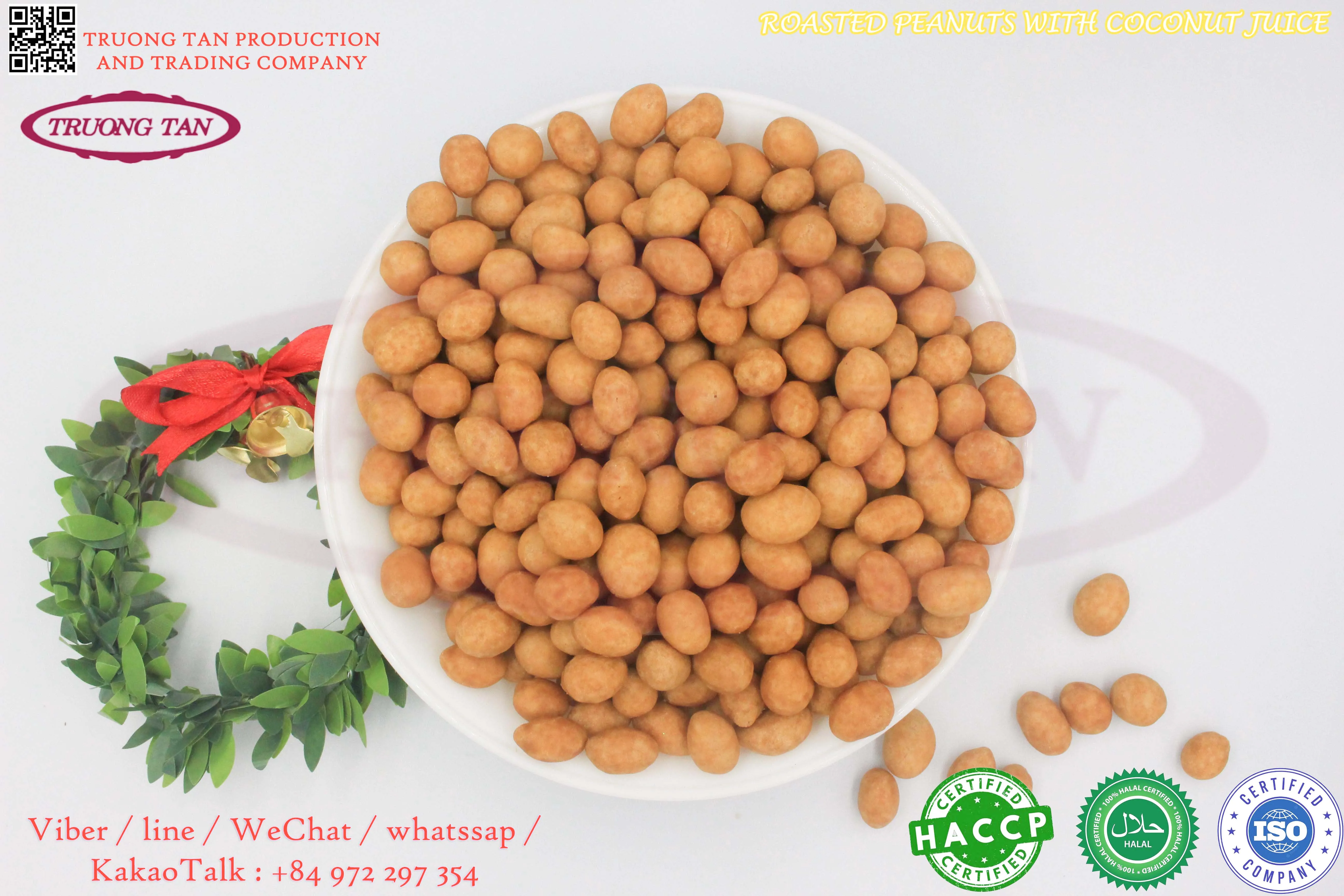 Оптовая продажа ароматизированный арахис с кокосовым соком закуски жареный бренд truong tan