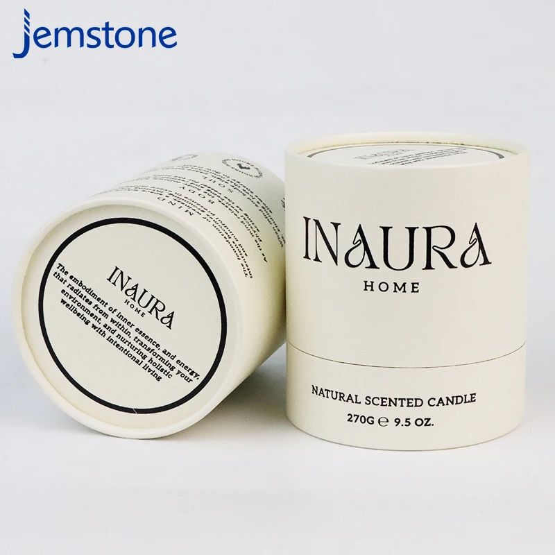 Customized Cardboard Container Handmade Soy Wax Private Label Luxury Natural Scented Candle Glass Jar Box Paper Tube Packaging