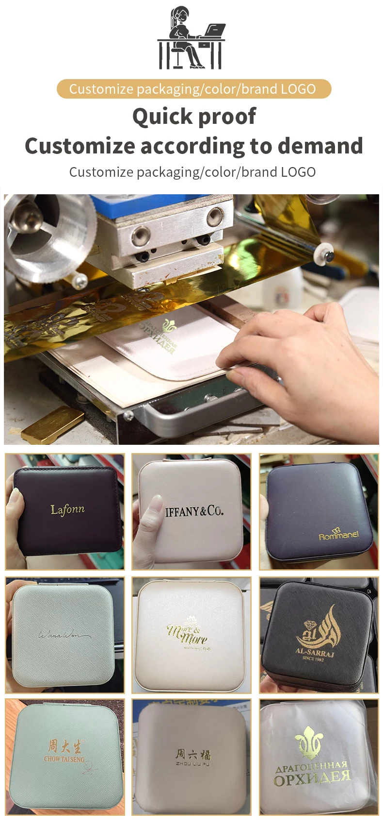 Pu Leather Jewel Case Travel Square Jewelry Storage Boxes Organizer