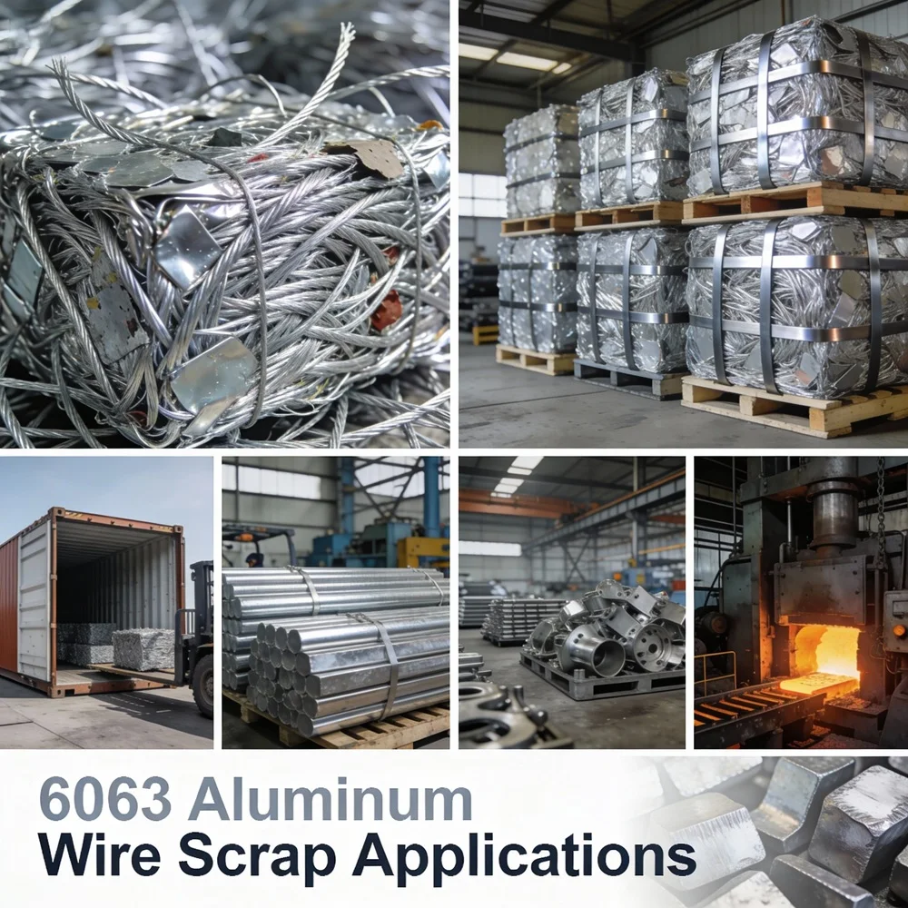 Bright Silver Clean 6063 Aluminum Wire Scrap High Density Bales for Recycling Metal Processing Plants