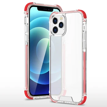Ultra Protective Transparent Case Estuches Para Celular TPU + TPE + Acrylic Anti-Scratch Shockproof Cover for Electroplate