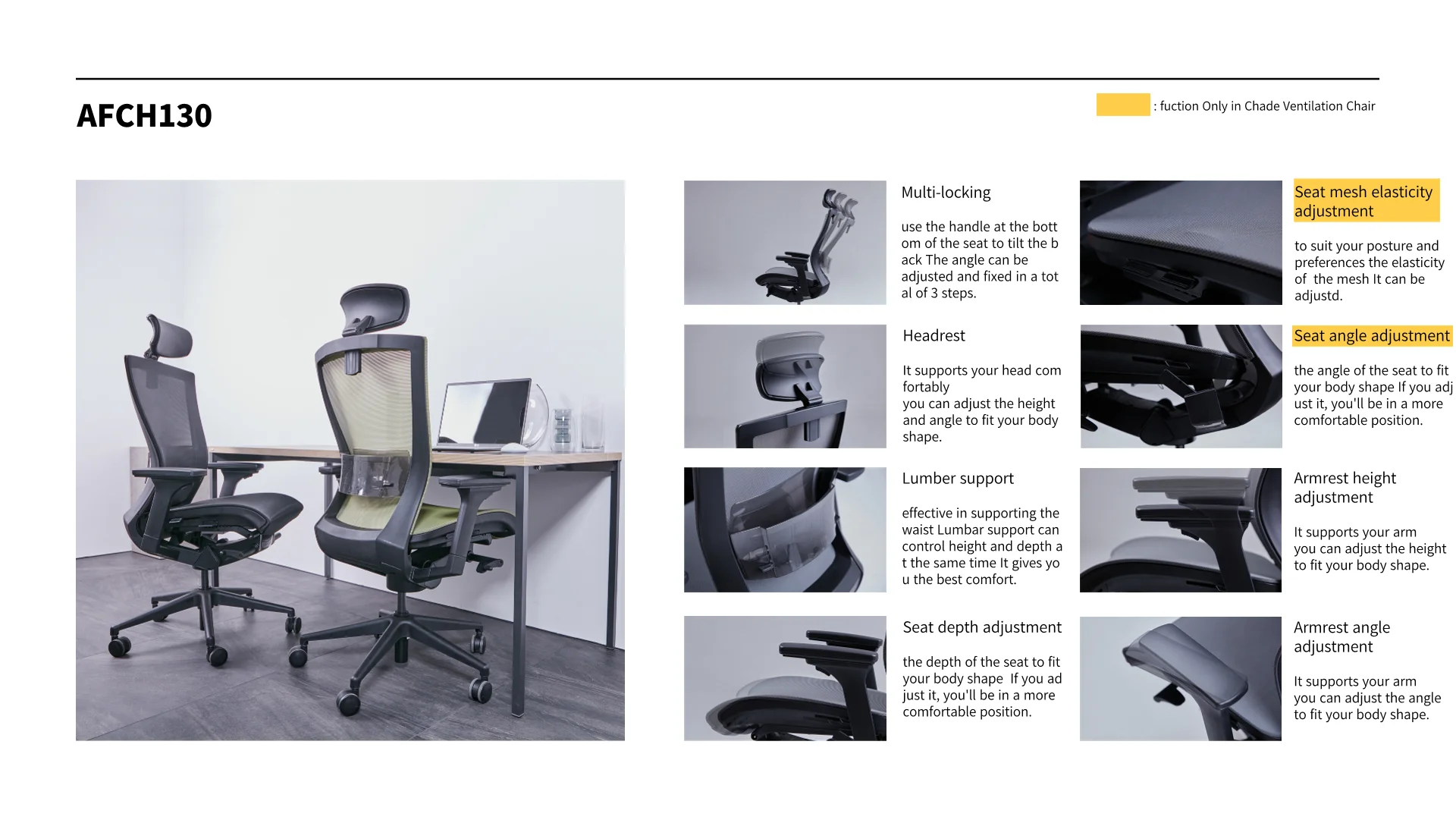 Afch130 Office Chair Mesh Chair Office Comfortable