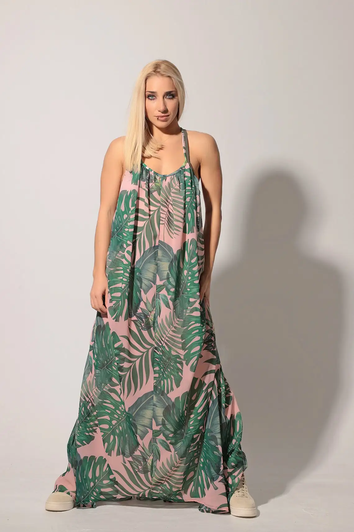Turkey Trending Tropical Hawaiian Print Women Casual Dress