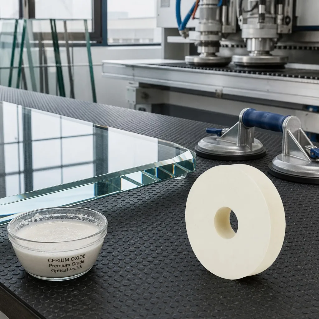 Optical Glass and Crystal Bevel Polishing with Cerium Oxide Slurry