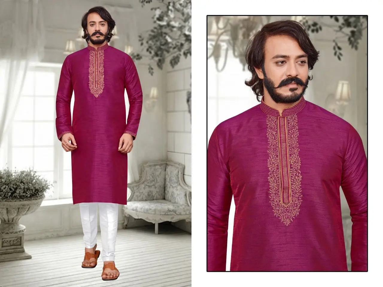 Stylish Fancy Designer Party and Function Wear Traditional Jacquard Silk Printed Kurta Churidar Pajama Redymade Collection