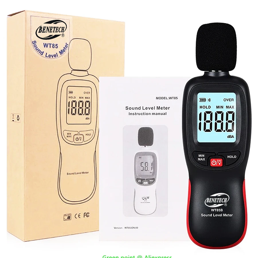 Benetech Wt85/wt85b Digital Sound Level Noise Decibel Meter Tester ...