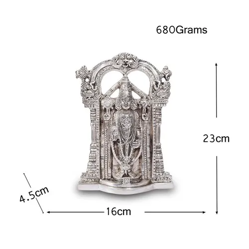 Hand Crafted Lord Tirupati Balaji Venkateswara Brass Statue for Home Temple Office Desk or Shop Puja Ghar for Worship