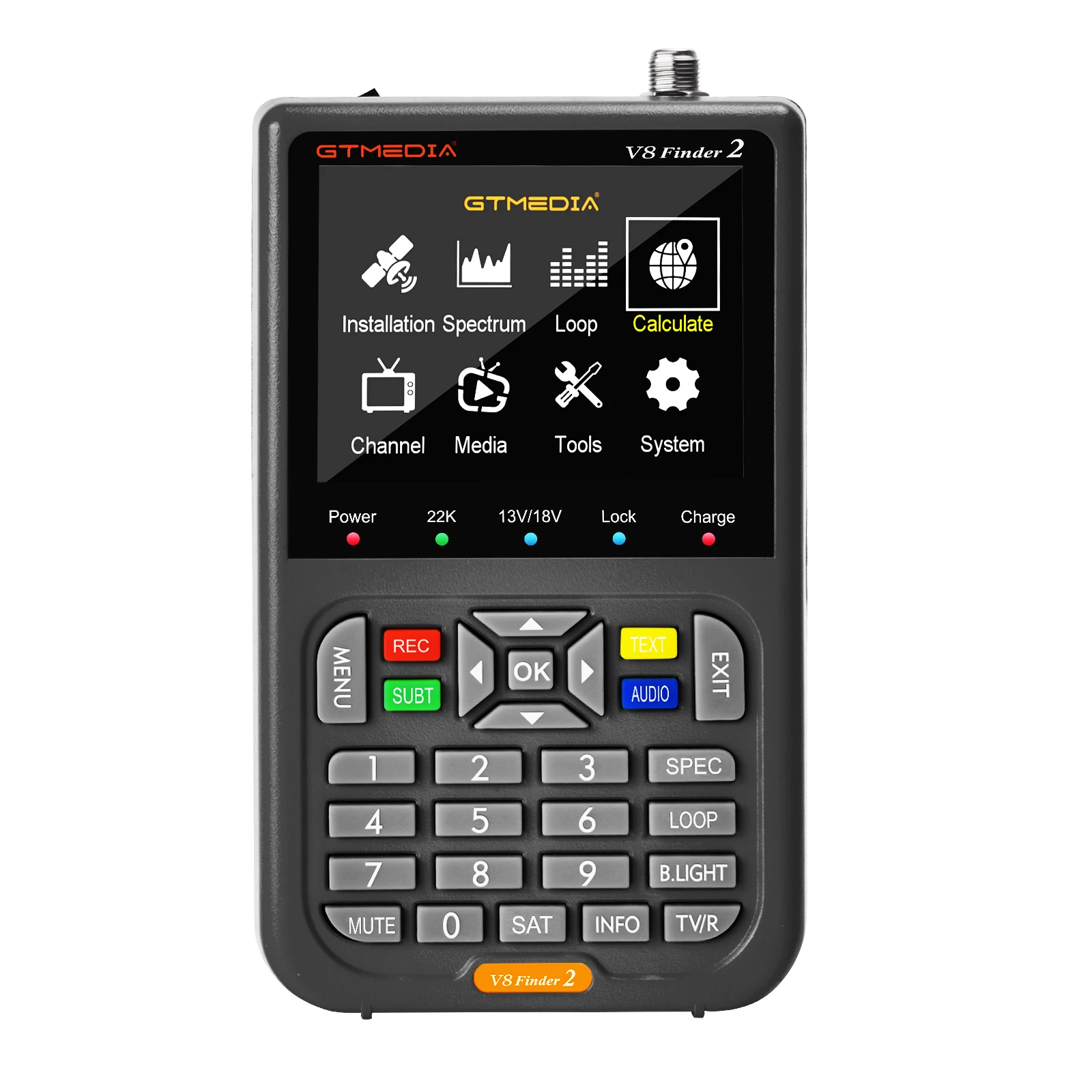 V8 FINDER 2 Digital Satellite Finder Meter 5000mAH Capacity, DVB-S/S2/S2X 3.5 Inch LCD Display 1080P HD Satfinder