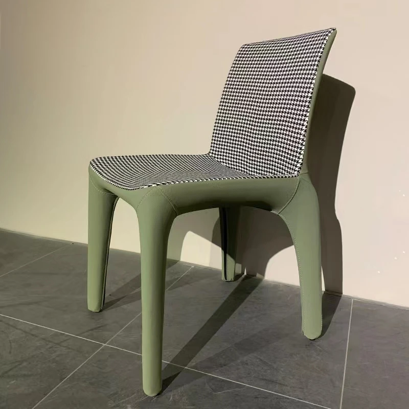 Минималистичный тканевый кожаный стул в скандинавском стиле для ресторана дома столовой обеденный из массива дерева