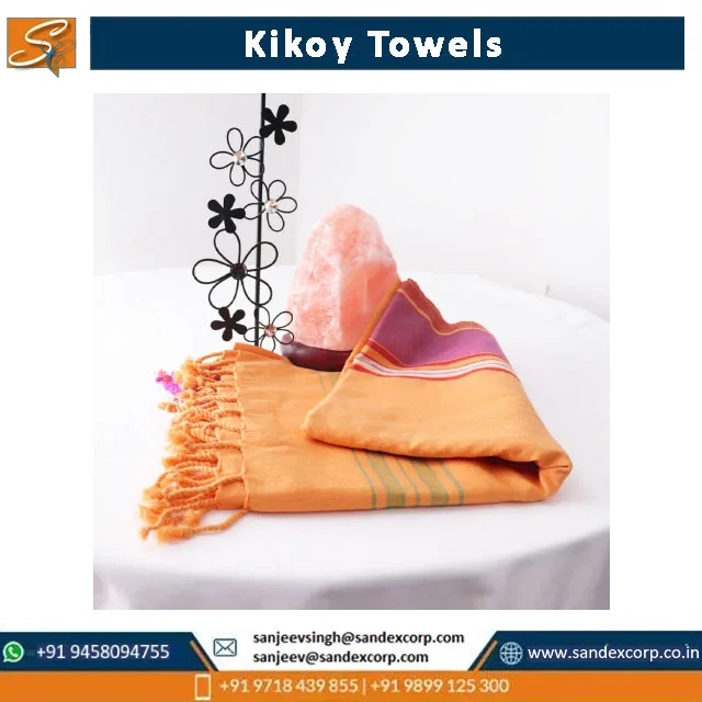 Latest New Design Turkish Kikoy Towel with Terry Fabric 100% OEM Beach Towel for Wholesale in India