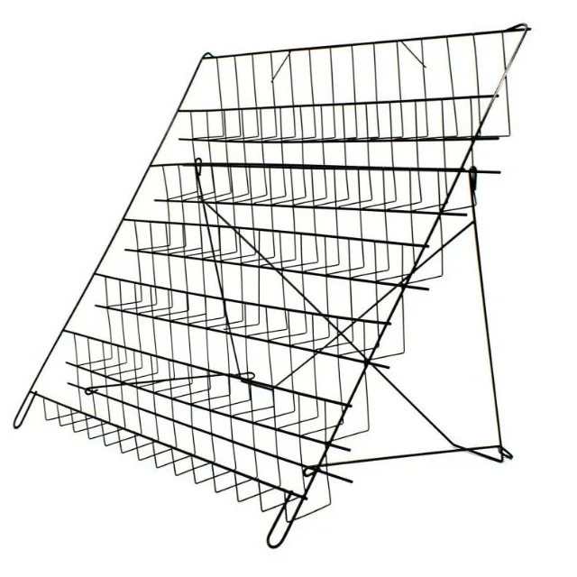 2 Tiers Magazine Rack Standing Metal Holder Retro Hotel Reception News Paper Stand Decorative