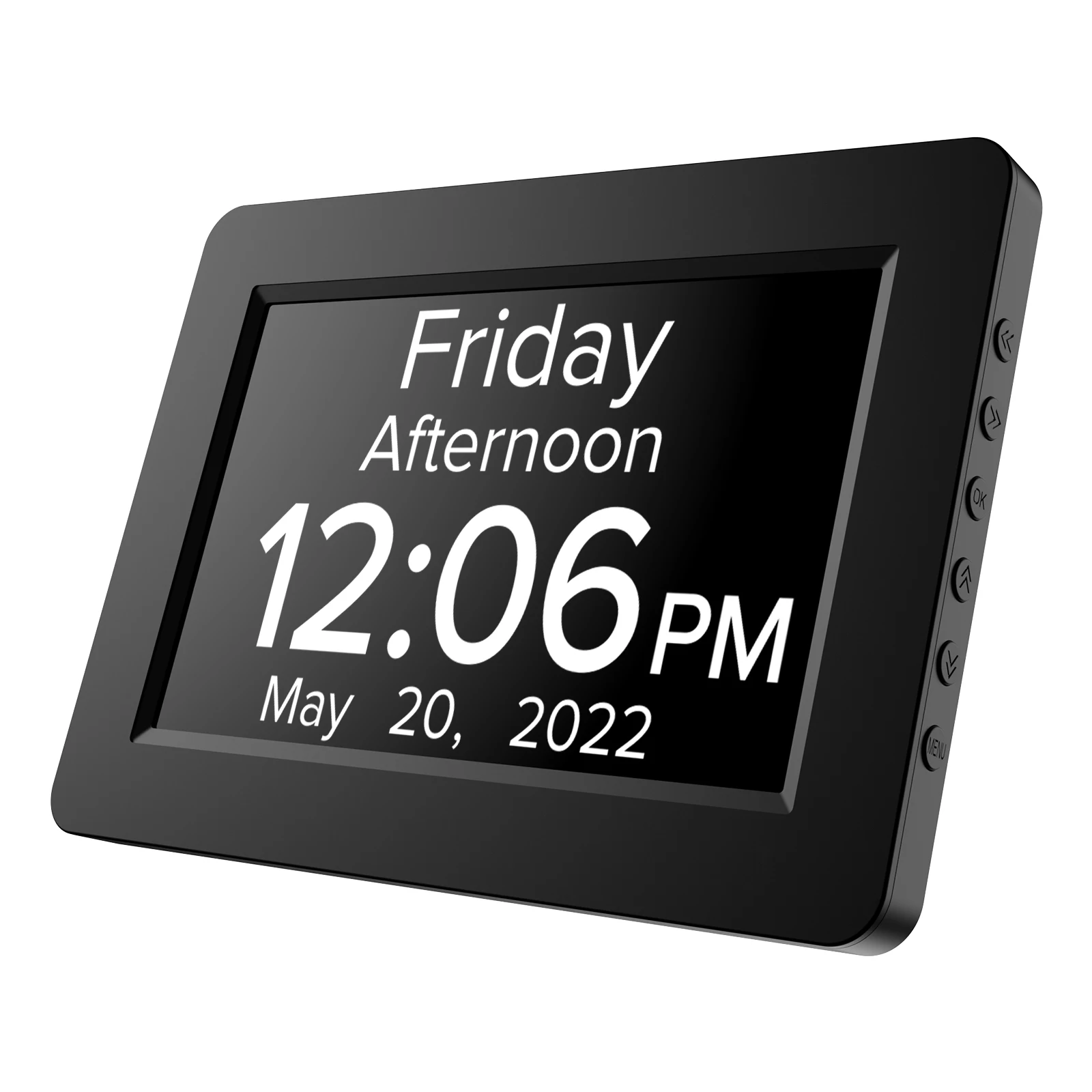 CHEETIE CP047 LCD Big Screen Electronic 8 Inch Multi Language Dementia Calendar Alarm Table Clock With Stand