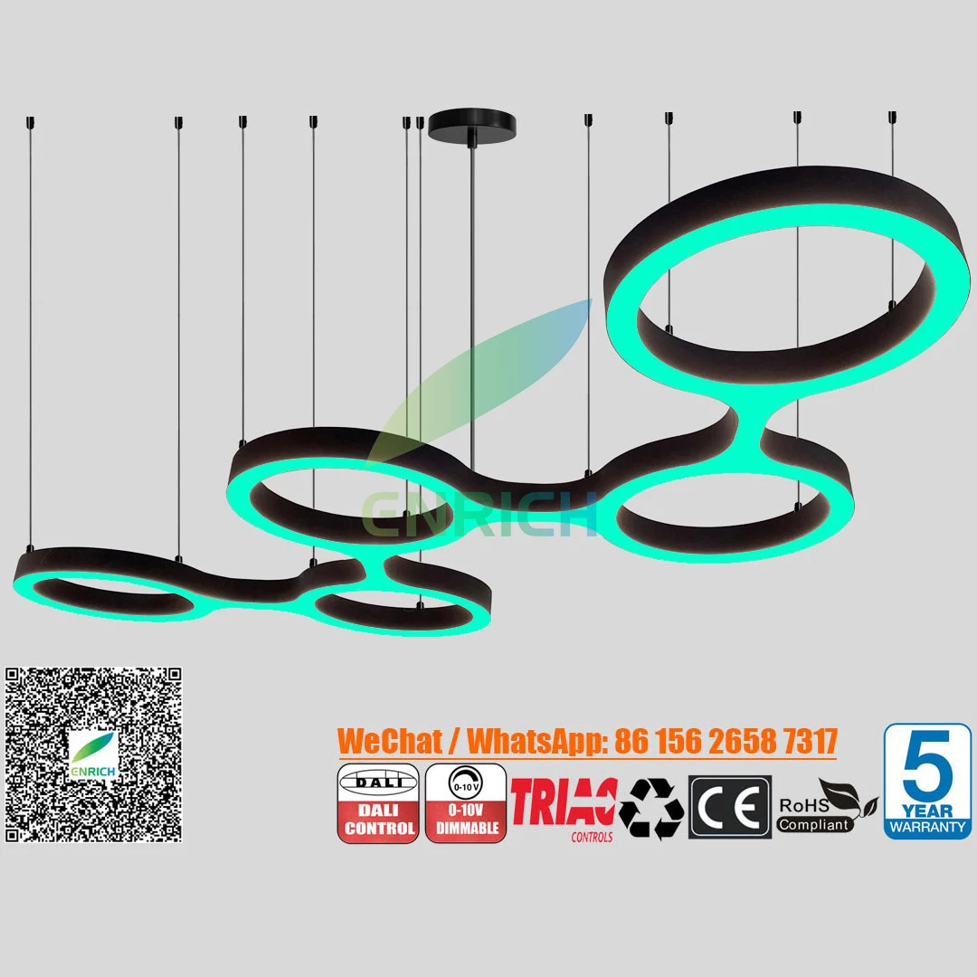 Креативная светодиодная линейная подвеска в форме осьминога Водолея Музей науки художественная галерея репозиторий театральный выставочный зал вестибюль