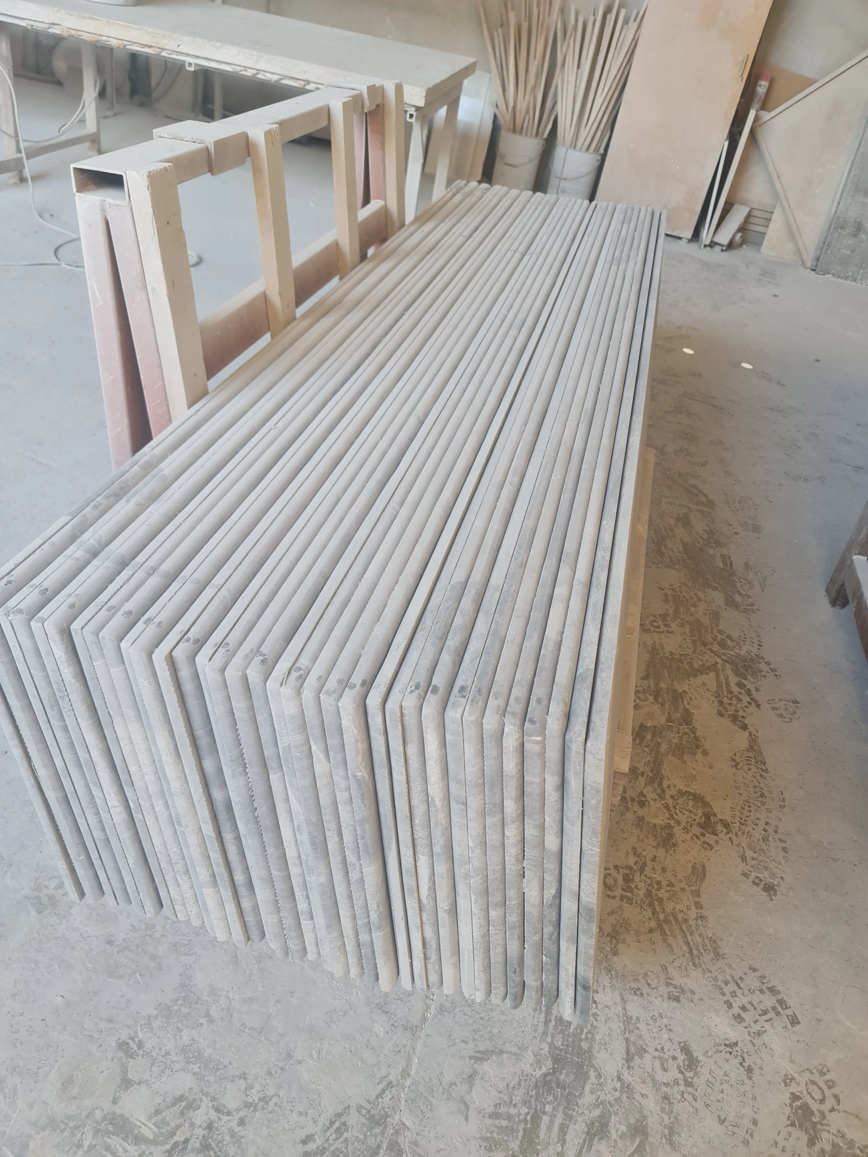 2024 Royal Grey Marble Straight Vein Cut Bullnose Edges Made In Turkey ...