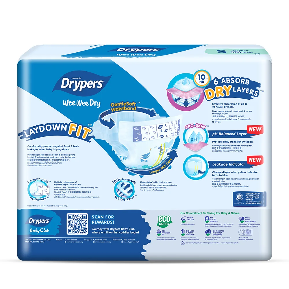 Hot Deals Cheapest Prices Drypers Wee Wee Dry Mega Pack Size S 80s