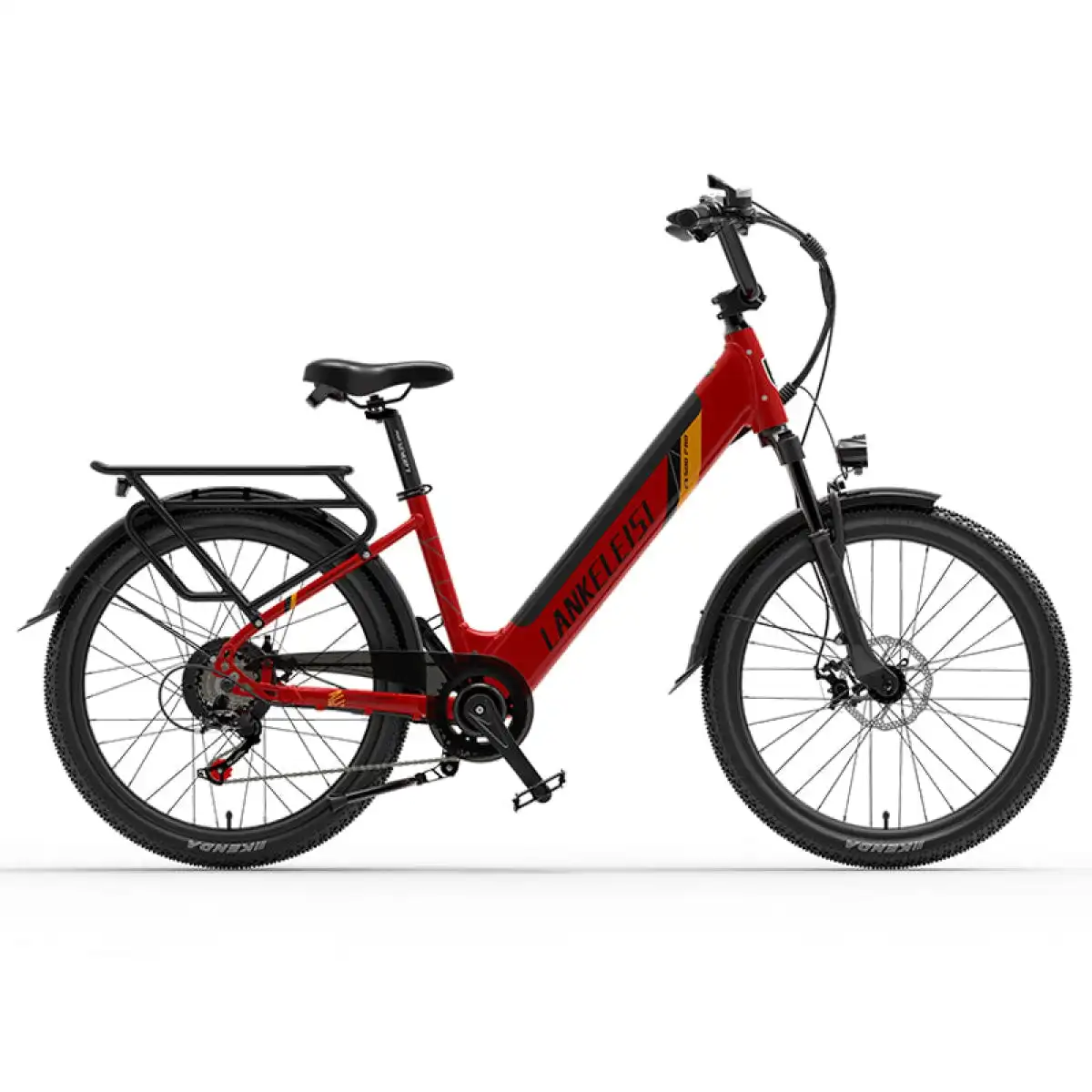 LANKELEISI ES500 PRO Electric City Bike 48V 350W Front Hub Aluminum Alloy 7 Speeds Electronic Lithium Battery City Electric Bike