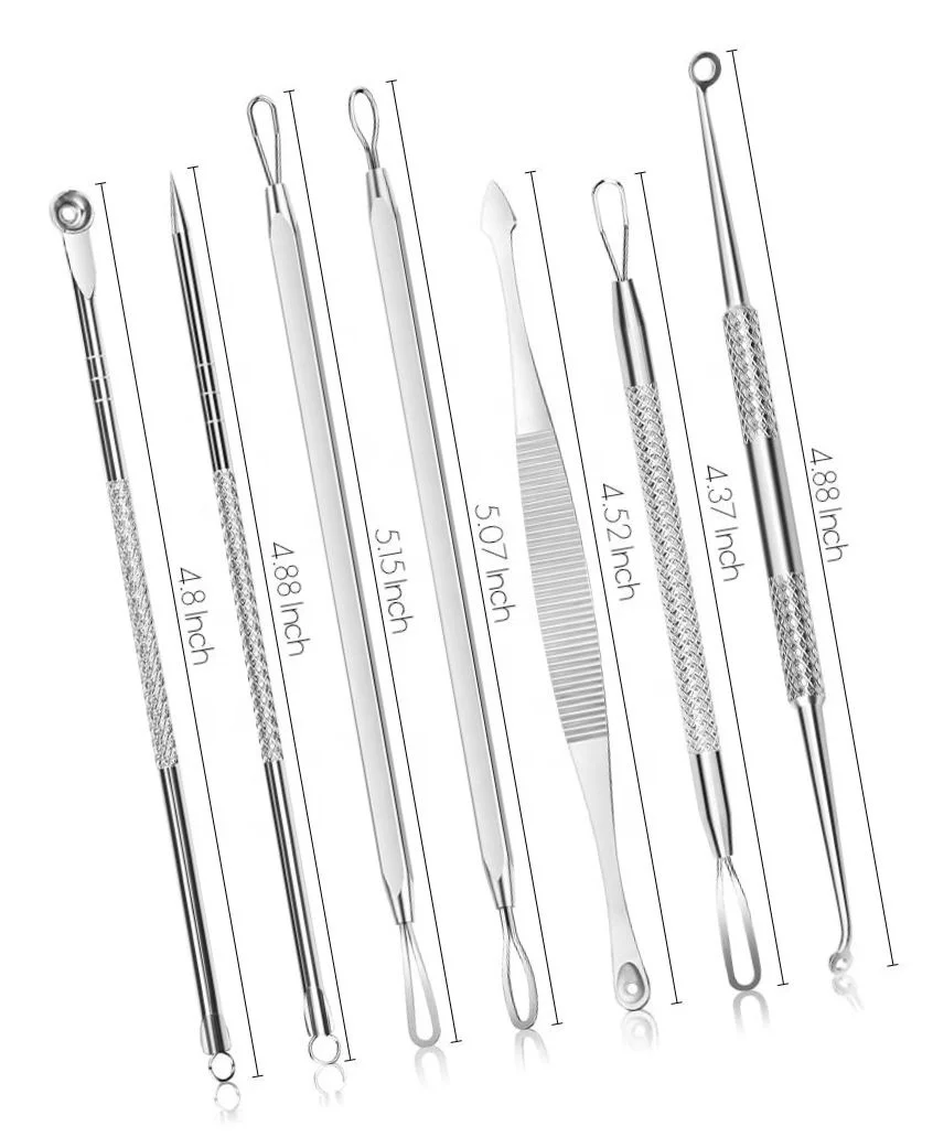 Blackhead Removal Skincare Whitehead Acne Remover Comedone Extractor With Lancet Acne Removal Tools Eco-friendly Pack OEM Logo