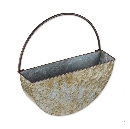 Galvanized Planters Plant Large Plant Pot With Handle Outdoor Large
