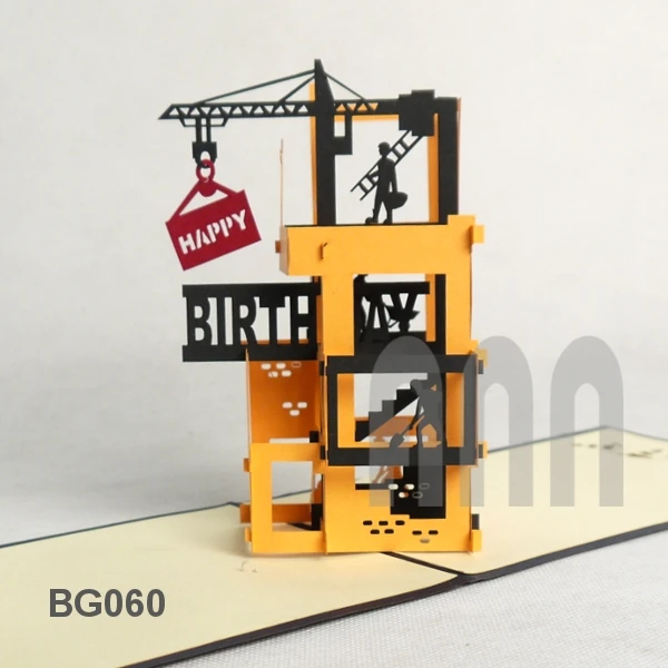 Birthday Contraction Custom Printing Happy Birthday 3D Pop up Greeting Cards Printer for Sale