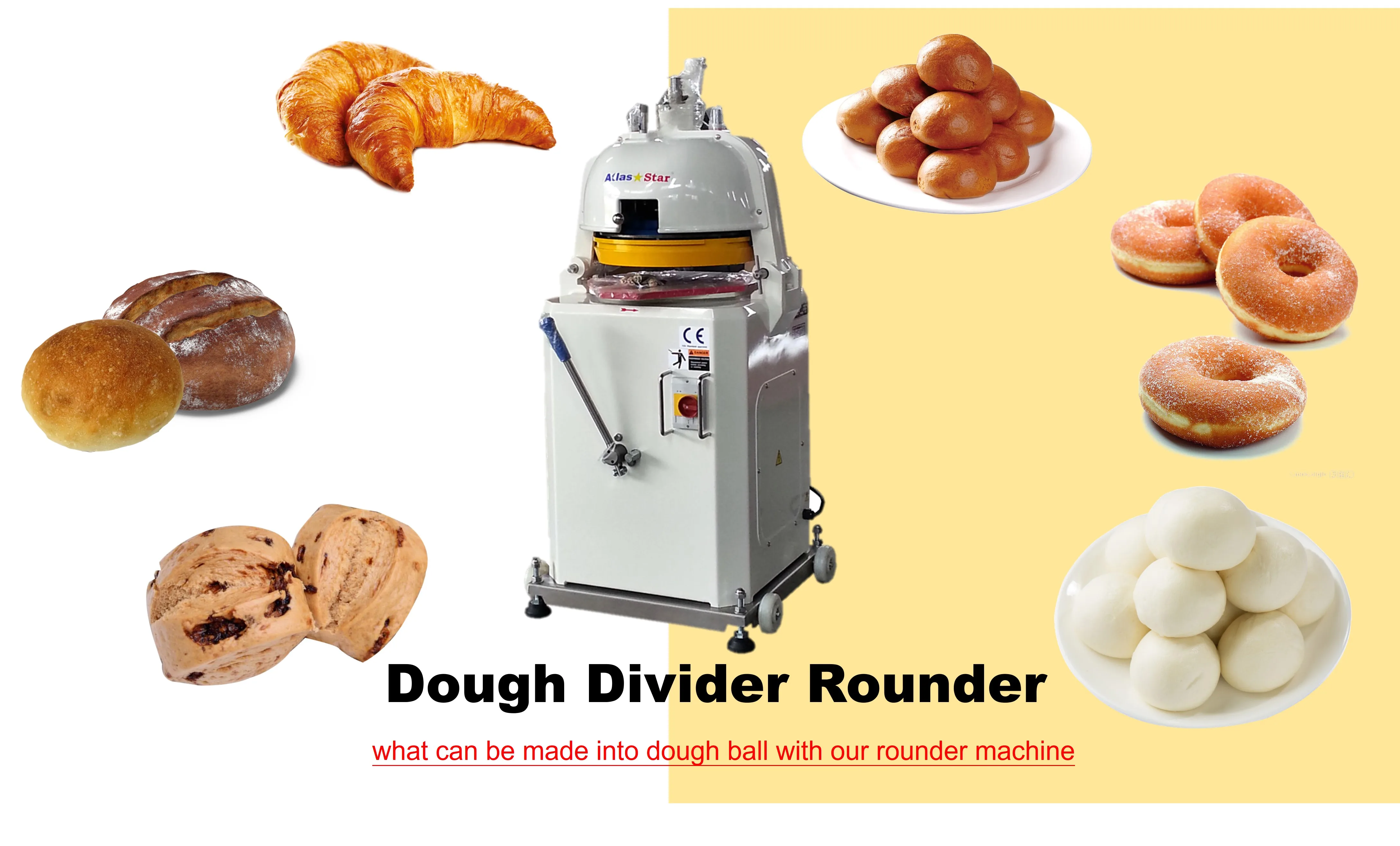 Automatic 30g 100g Dough Divider Rounder Restaurant Baking Equipment