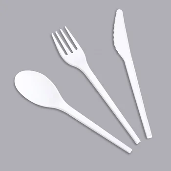 Eco-friendly Flatware Sets Disposable Pla Cornstarch Cutlery 100% ...