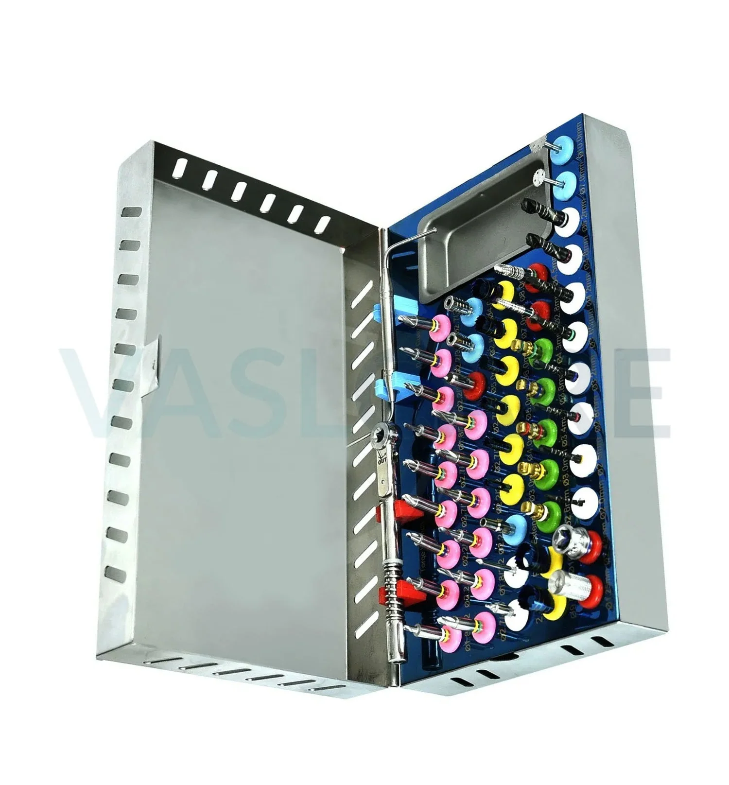 Universal Dental Implant Kit 50Pcs Bone Teeth Drills Bur Trephine Tools Guided Expander Implantology Kit Vaslcare