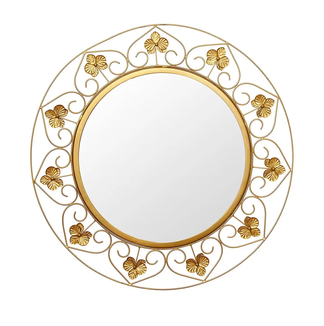 New Custom Quantity & Logo Latest Design Wall Flower Shaped Mirror Hot Selas Best Quality Home Decor Sofa Background Wall Mirror