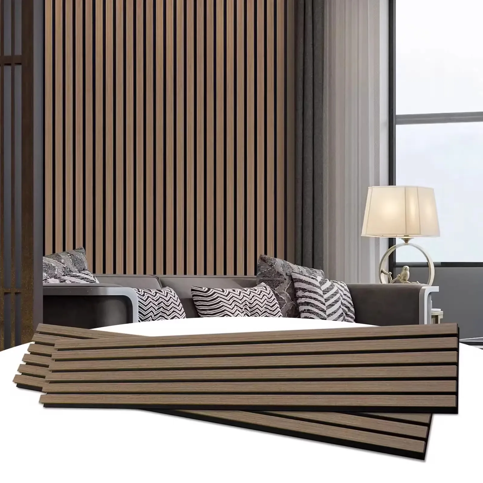 Wooden Sound Absorbing Acoustic Wall Panels Interior Decorative Panels ...