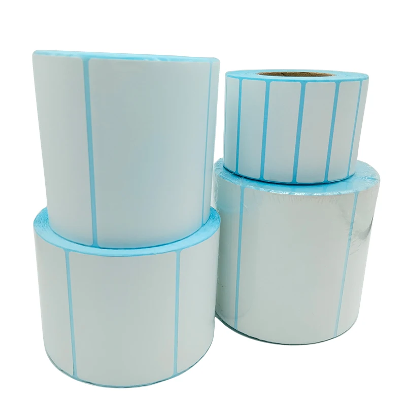 Wholesale 2.25 x 1.25 light blue thermal paper,Custom thermal label paper roll manufacture