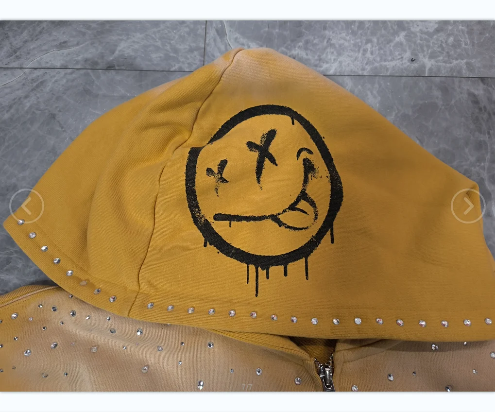 2025 Custom Streetwear, 100% Cotton,  Loose Zip-Up Hoodie, Distressed, Fade, and Acid Washed. supplier