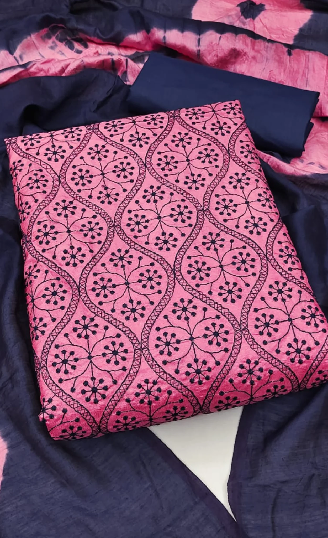 Latest Design Multi Color Silk Embroidery Work Three Piece Lawn Salwar Kameez Suit by Ethnic Garment in Wholesale Price