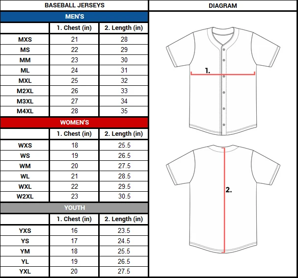 Accurate Baseball Jersey Size Chart and Measurements Guide